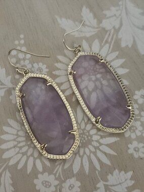 Kendra Scott Purple Elle Gold Earrings